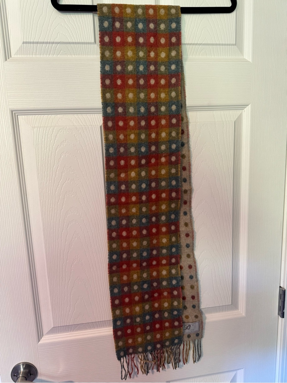 Bronte by Moon Lambswool Polka Dot Fringe Scarf